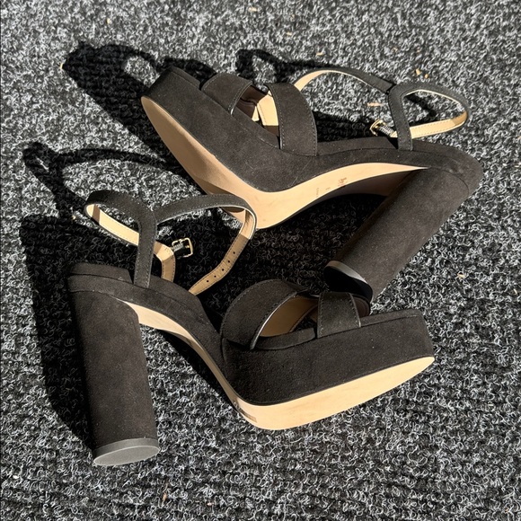 Coach Talina Suede Black Platform Sandals - Picture 4 of 16